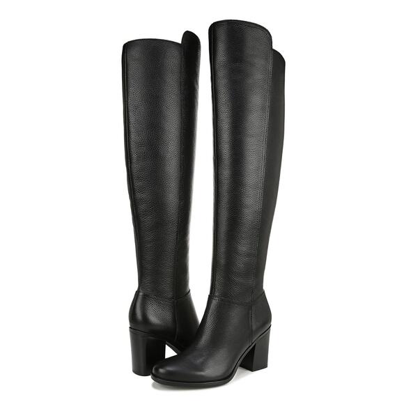 Naturalizer Womens Kyrie Heeled Knee High Boots US 8.5 Wide Black Leather NIB - Picture 1 of 10